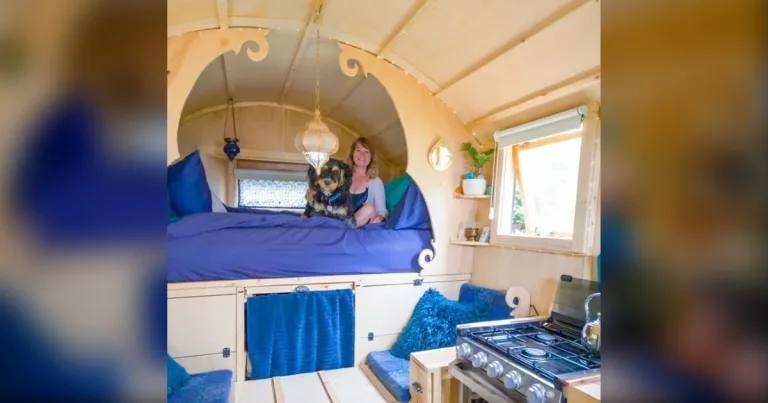 Woman gives tour of $15K gypsy wagon tiny home she built all on her own during lockdown