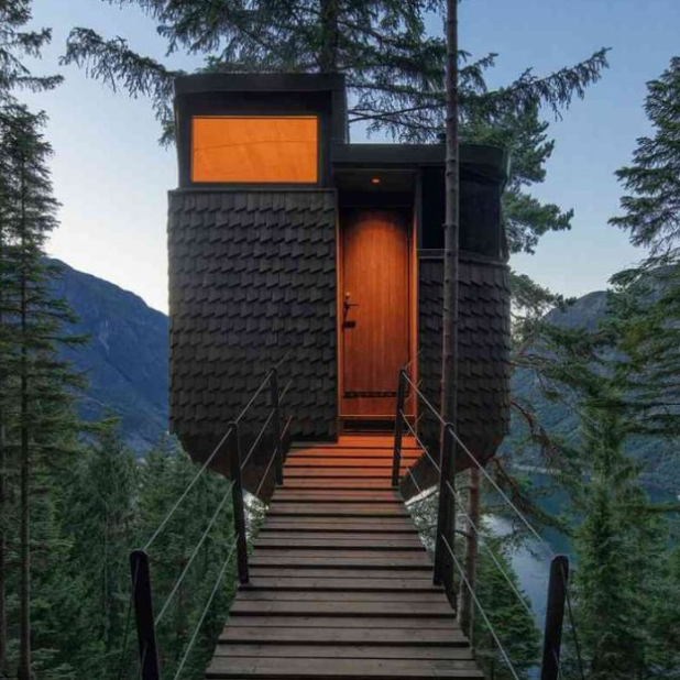Floating tree house in the forest has views that take your breath away