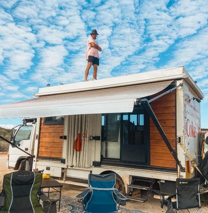 Couple lives rent-free after converting Coke truck into tiny dream home