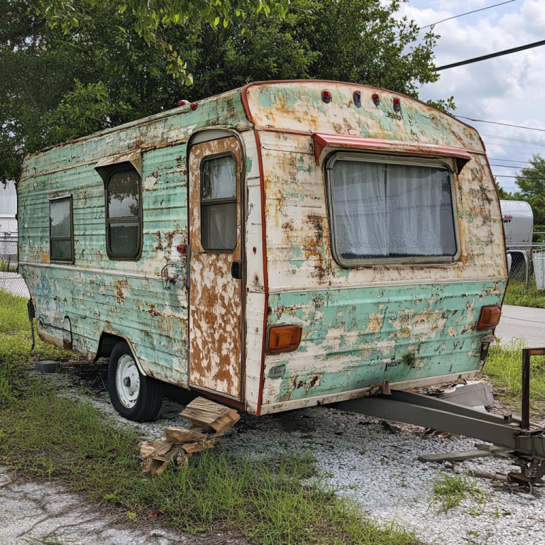 Kind people gave a homeless woman an old trailer.The woman was so happy to have a home.