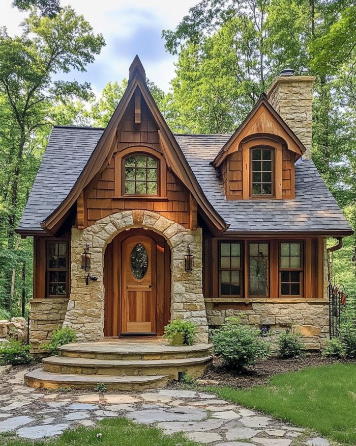 Step into this charming storybook Craftsman tiny home.