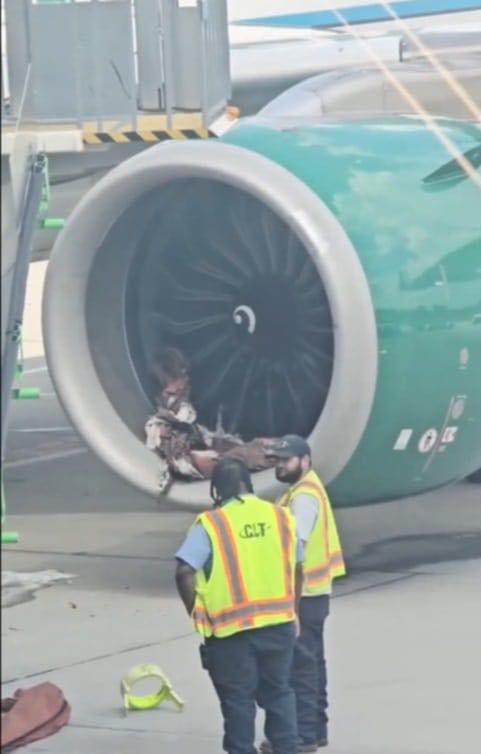 💔😱 HORROR ON THE TARMAC: A Frontier plane’s engine shredded…Video in comments