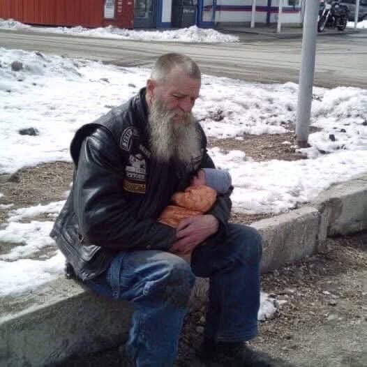 Old Biker Carried Abandoned Heart Baby Through Blizzard When Everyone Else Gave Up