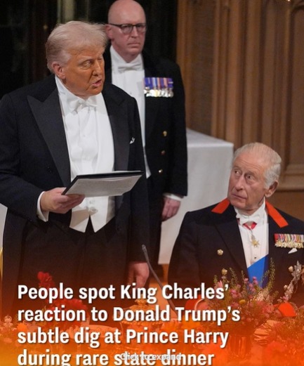 People notice King Charles’ reaction after Donald Trump’s speech leaves out Prince Harry