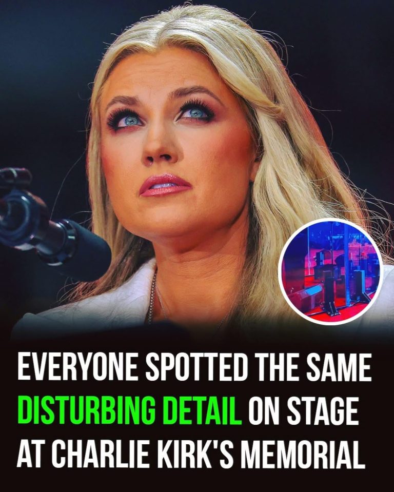 Many spotted the same disturbing detail on stage at Charlie Kirk’s memorial