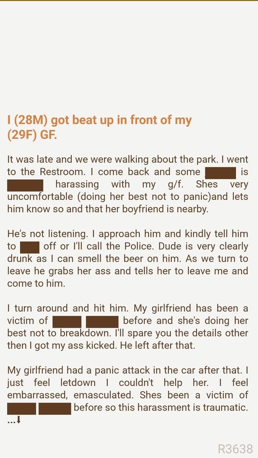 I (28M) got beat up in front of my (29F) GF.