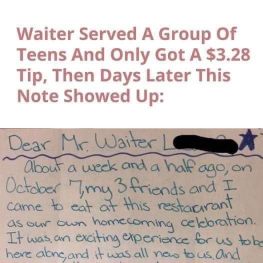 Waiter Upset Over Small Tip — Days Later, a Letter Changes Everything