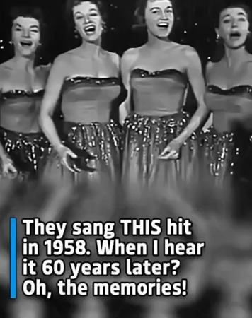 They first sang this classic back in 1958 — and hearing it again after all these years brings tears to my eyes.