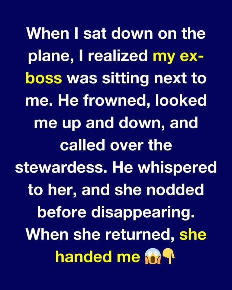 WHEN I SAT DOWN ON THE PLANE, I REALIZED MY EX-BOSS WAS SITTING NEXT TO ME