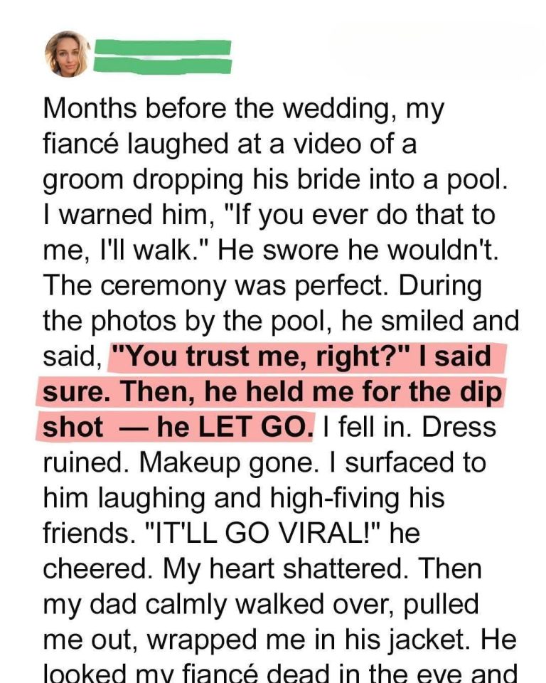 Groom Shoved Me in Pool — My Dad’s Response Stunned Everyone