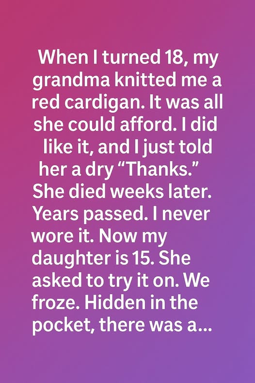 The Red Cardigan, A Hidden Message of Love Across Generations!