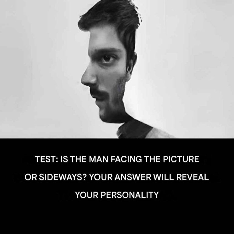 Test: Is the man facing forward or in profile? Your answer will reveal your personality.