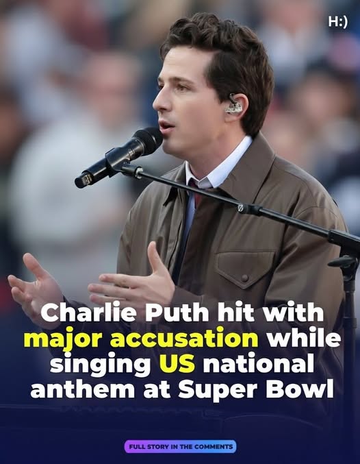Charlie Puth Faces Backlash After Super Bowl National Anthem Performance as Viewers Accuse Him of Lip-Syncing, Questioning Whether His “Too Perfect” Vocals Were Live, Sparking Online Fury, Dividing Fans, and Adding to a Night of Musical Controversy Alongside Green Day and Bad Bunny at Super Bowl LX