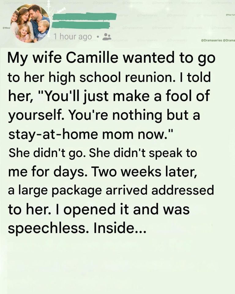 I called my wife a “simple stay-at-home mom” and prevented her from going to her reunion – then a package arrived that left me speechless