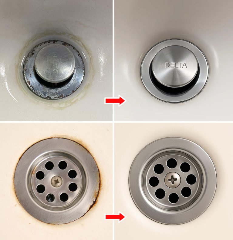 How to remove the dark circle around the faucets