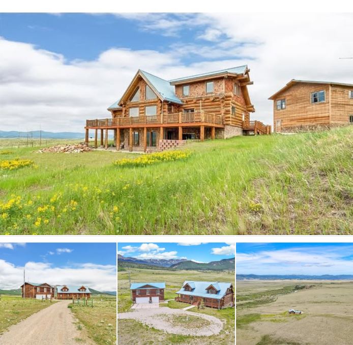 225-Acre Colorado Log Estate with Mountain Views