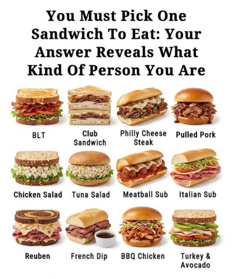 You Must Pick One Sandwich to Eat: Your Choice Reveals Your Personality