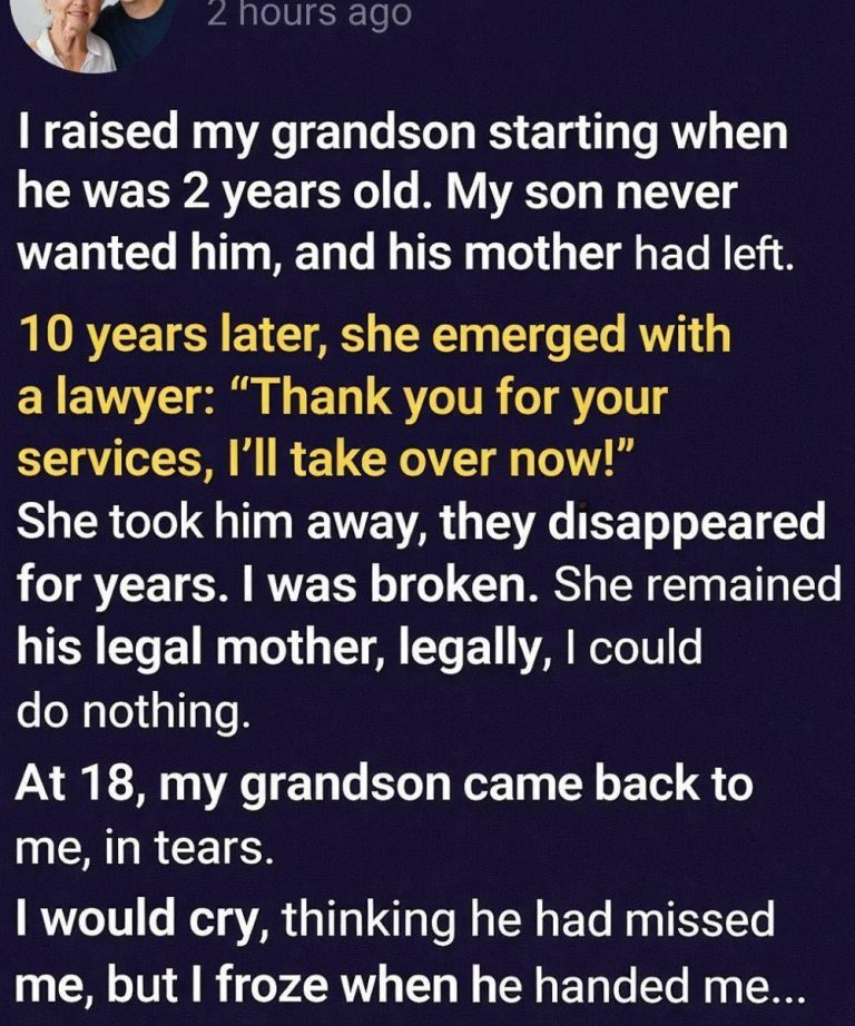 She took my grandson from me after I had raised him — years later, he returned transformed