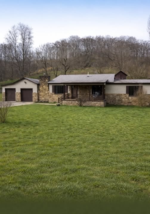 Charming Single-Story Ranch Home with Stone Details and Relaxing ...
