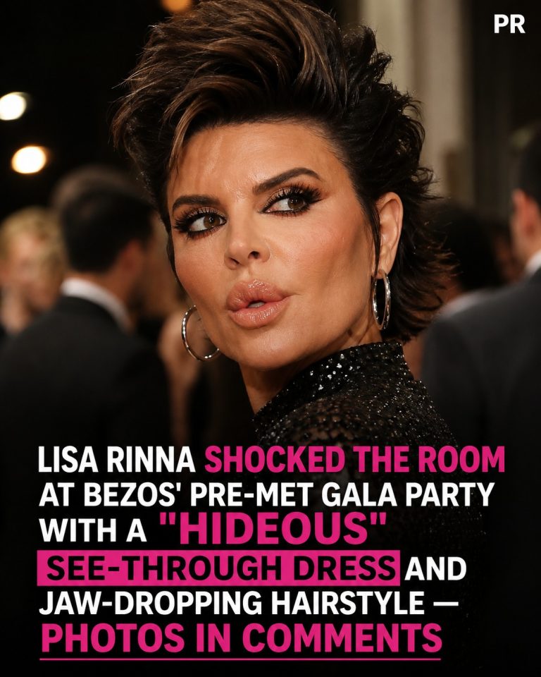 Lisa Rinna Stuns in Daring Feathered Gown at Bezos Pre-Met Gala Party – Photos