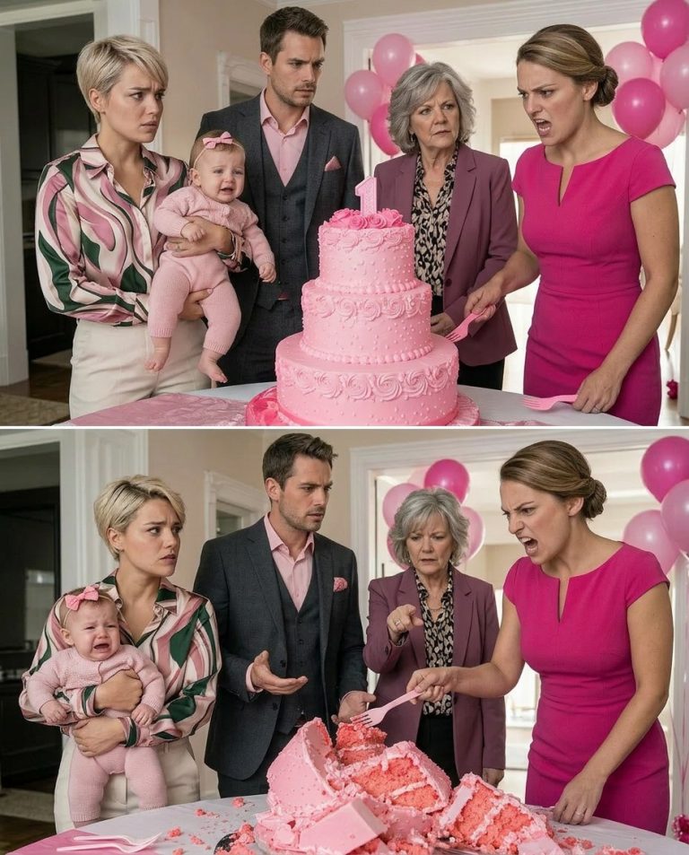 My daughter’s birthday party fell apart before anyone even finished singing. The three-tier pink cake was crushed under my sister-in-law’s knife while my baby sat in her high chair, frosting on her tiny hands and fear in her eyes. Marisol stood in the middle of my living room, breathing hard, her black dress dotted with buttercream, the knife trembling in her hand.